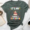 It's My Twin's Birthday Twins Matching Birthday Mom Dad Bella Canvas T-shirt Heather Forest