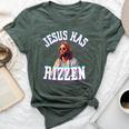 Jesus Has Rizzen Christian Meme Novelty Jesus Christ Bella Canvas T-shirt Heather Forest