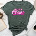 My Job Is Cheer Pink Retro Cheer Mom Girls Bella Canvas T-shirt Heather Forest