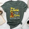 June Is My Birthday African American Woman Birthday Queen Bella Canvas T-shirt Heather Forest