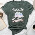 Just A Girl Who Delivers Postwoman Mail Truck Driver Bella Canvas T-shirt Heather Forest
