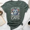 Just A Girl Who Loves Cats Cute Cat Lover Bella Canvas T-shirt Heather Forest