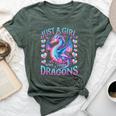 Just A Girl Who Loves Dragons Cute Dragon Bella Canvas T-shirt Heather Forest