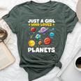 Just A Girl Who Loves Planets Solar Space Science Lover Stem Bella Canvas T-shirt Heather Forest