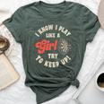I Know I Play Like A Girl Try To Keep Up Darts Player Bella Canvas T-shirt Heather Forest