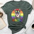 Lgbtq Swedish Vallhund Dog Rainbow Love Gay Pride Bella Canvas T-shirt Heather Forest