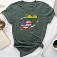 Lithuanian American Flag Heart Lithuanian Vintage Bella Canvas T-shirt Heather Forest