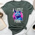 A Little Feral Raccoon Animal Raccoon Trash Panda Bella Canvas T-shirt Heather Forest