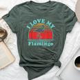 I Love My Flamingo Vintage 80S Style Bella Canvas T-shirt Heather Forest