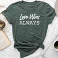 Love Wins Always Simple Christian Bella Canvas T-shirt Heather Forest