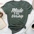 Made To Worship Jesus Christian Catholic Religion God Bella Canvas T-shirt Heather Forest