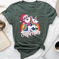 Magical Rainbow Cute Santa Riding Unicorn Summer Christmas Bella Canvas T-shirt Heather Forest