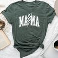 Mama Lightning Bolt Checkered Mother's Day Varsity For Mom Bella Canvas T-shirt Heather Forest