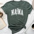Mama Lightning Bolt Checkered Varsity Mom Mother's Day Bella Canvas T-shirt Heather Forest