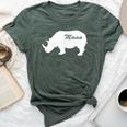 Mama Rhino Animal Father Mother Day Cute Son Daughter Bella Canvas T-shirt Heather Forest