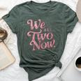 Mother's Day We Are Two Now Pregnancy Announcement Vintage Bella Canvas T-shirt Heather Forest