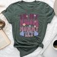 In My Muscle Mommy Era Groovy On Back Bella Canvas T-shirt Heather Forest