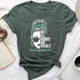 Not All Wounds Are Visible Messy Bun Mental Health Awareness Bella Canvas T-shirt Heather Forest