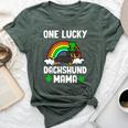 One Lucky Dachshund Mama Dog St Patrick's Day Bella Canvas T-shirt Heather Forest