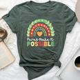 Paras Make It Possible Paraprofessional Rainbow Heart Cute Bella Canvas T-shirt Heather Forest