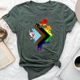 Progress Pride Rainbow Flag For Inclusivity Bella Canvas T-shirt Heather Forest