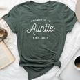 Promoted To Auntie 2024 New Aunt Mother's Day Baby Bella Canvas T-shirt Heather Forest