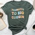 Promoted To Big Cousin Groovy Pastel Vintage Bella Canvas T-shirt Heather Forest