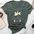 Promoted To Big Sister 2025 With Unicorn For New Baby Shower Bella Canvas T-shirt Heather Forest