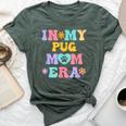 In My Pug Mom Era Retro Groovy Pug Cute Dog Owner Bella Canvas T-shirt Heather Forest