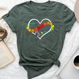 Puzzle Heart Autism Awareness Support Teacher Family Mom Bella Canvas T-shirt Heather Forest