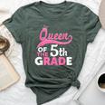 Queen Of The 5Th Grade Crown Back To School Teacher Bella Canvas T-shirt Heather Forest