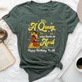 A Queen Was Born In April Afro Black Woman Birthday Queen Bella Canvas T-shirt Heather Forest