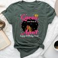 A Queen Was Born In April Birthday Afro Girl Black Woman Bella Canvas T-shirt Heather Forest