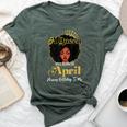 A Queen Was Born In April Birthday Afro Woman Black Queen Bella Canvas T-shirt Heather Forest