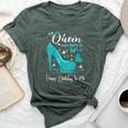 A Queen Was Born In December Birthday High Heel Butterfly Bella Canvas T-shirt Heather Forest