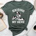 Raising My Herd Farmer Mom Cow Calves Lover Mother's Day Bella Canvas T-shirt Heather Forest