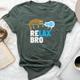 Relax Bro Lacrosse Lax Sloth Bella Canvas T-shirt Heather Forest