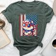 Retro American Flag Hedgehog Dad Mom 4Th Of July Bella Canvas T-shirt Heather Forest