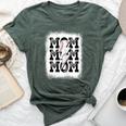 Retro Baseball Mama Distressed Lightning Bolt Mom Life Bella Canvas T-shirt Heather Forest