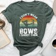 Retro I Don't Wear Bows I Shoot Them Archery Girl Bowhunting Bella Canvas T-shirt Heather Forest