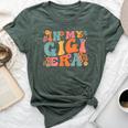 Retro Groovy In My Gigi Era Baby Announcement Bella Canvas T-shirt Heather Forest