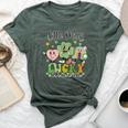 Retro Groovy Little Miss Lucky Charm St Patrick's Day Bella Canvas T-shirt Heather Forest