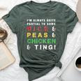 Rice And Peas And Chicken Jamaican Slang And Cuisine Bella Canvas T-shirt Heather Forest