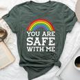 You Are Safe With Me Straight Ally Lgbtqia Rainbow Pride Bella Canvas T-shirt Heather Forest