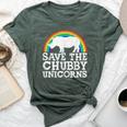 Save The Chubby Unicorns Rainbow Rhino Rhinoceros Bella Canvas T-shirt Heather Forest