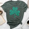 Shamrock St Patrick's Day Girls Irish Ireland Bella Canvas T-shirt Heather Forest