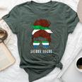 Sierra Leone Messy Hair Girl Sierra Leonean Roots Pride Bella Canvas T-shirt Heather Forest