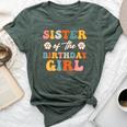 Sister Of The Birthday Girl Groovy Themed Matching Family Bella Canvas T-shirt Heather Forest