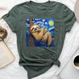 Sloth Van Gogh Style Starry Night Bella Canvas T-shirt Heather Forest