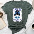 Spoiled By My Blue Collar Man Messy Bun Bella Canvas T-shirt Heather Forest